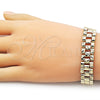 Pulsera Solida 03.213.0376.08 Oro Laminado, Diamantado, Tono Dorado (Thickness, 8 Inches Length)