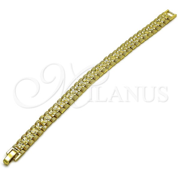 Pulsera Solida 03.213.0378.07 Oro Laminado, Mate, Tono Dorado (Thickness, 7 Inches Length)