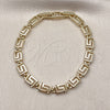Pulsera Solida 03.213.0379.07 Oro Laminado, Diseño de Llave Griega, Pulido, Tono Dorado (Grosor 06 MM, 8 Pulgadas de Largo)