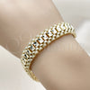 Pulsera Solida 03.213.0380.08 Oro Laminado, Diamantado, Tono Dorado (12 MM Thickness, 8 Inches Length)