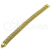 Pulsera Solida 03.213.0380.08 Oro Laminado, Diamantado, Tono Dorado (12 MM Thickness, 8 Inches Length)