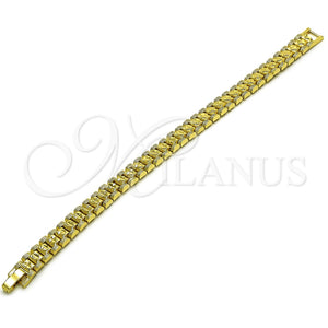 Pulsera Solida 03.213.0381.07 Oro Laminado, Mate, Tono Dorado (Grosor 08.5 MM, 8 Pulgadas de Largo)