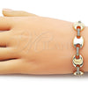 Pulsera Elegante 03.213.0383.08 Oro Laminado, Diseño de Puff Mariner y Cierre De Cajon, con Zirconia Cubica Blanca, Pulido, Tono Dorado (Grosor 13 MM, 8 Pulgadas de Largo)