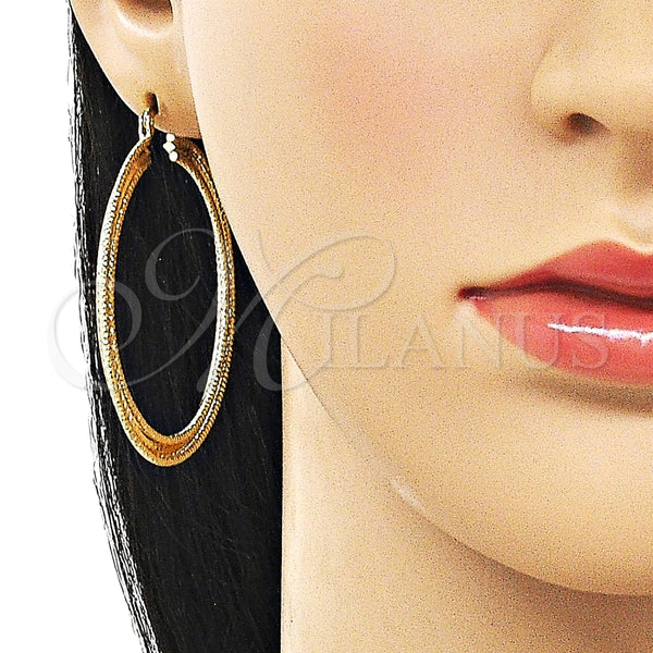 Argolla Grande 02.213.0830.50 Oro Laminado, Diamantado, Tono Dorado