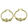 Argolla Mediana 02.213.0831.40 Oro Laminado, Diseño de Guadalupe y Oja, Diamantado, Tono Dorado