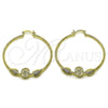 Argolla Mediana 02.213.0831.50 Oro Laminado, Diseño de Guadalupe y Oja, Diamantado, Tono Dorado