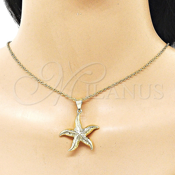 Dije Elegante 05.213.0179 Oro Laminado, Diseño de Estrella y Hueco, Pulido, Tono Dorado