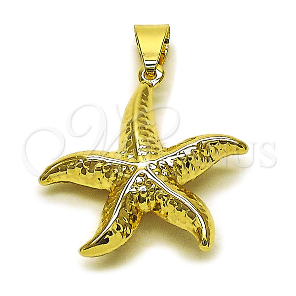 Dije Elegante 05.213.0179 Oro Laminado, Diseño de Estrella y Hueco, Pulido, Tono Dorado