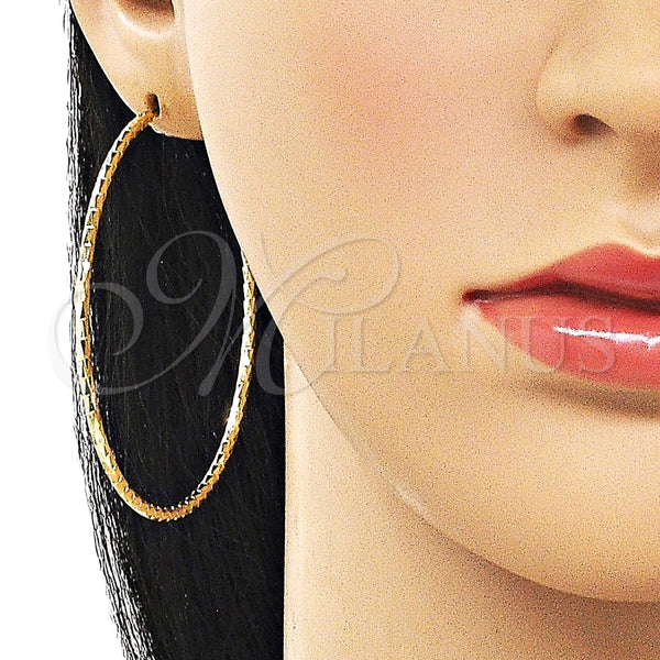 Argolla Grande 02.213.0832.60 Oro Laminado, Diamantado, Tono Dorado