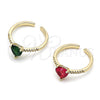 Anillo Multi Piedra 01.196.0031 Oro Laminado, Diseño de Corazón, con Verde Zirconia Cubica and Blanca Micro Pave, Pulido, Tono Dorado (One size fits all)