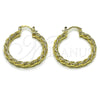 Argolla Mediana 02.196.0249.30 Oro Laminado, Diseño de Torcido, Diamantado, Tono Dorado