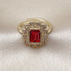 Anillo Multi Piedra 01.196.0032.1 Oro Laminado, Diseño de Cluster, con Granate and Blanca Zirconia Cubica, Pulido, Tono Dorado (One size fits all)