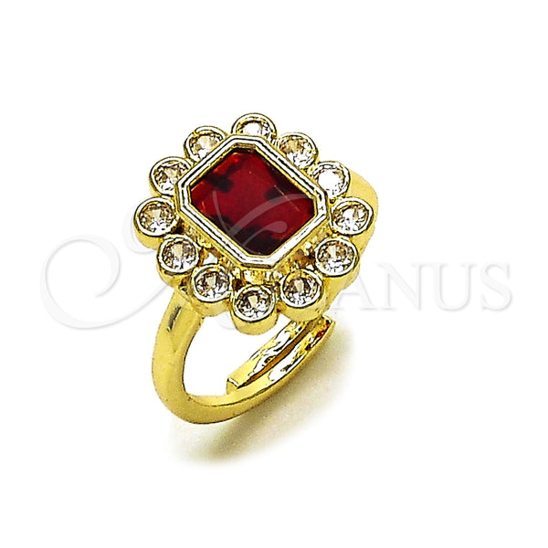 Anillo Multi Piedra 01.196.0032.1 Oro Laminado, Diseño de Cluster, con Granate and Blanca Zirconia Cubica, Pulido, Tono Dorado (One size fits all)