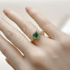 Anillo Multi Piedra 01.196.0033 Oro Laminado, Diseño de Corazón y Cluster, con Verde and Blanca Zirconia Cubica, Pulido, Tono Dorado (One size fits all)
