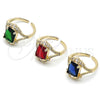 Anillo Multi Piedra 01.196.0038.1 Oro Laminado, Diseño de Cluster, con Granate and Blanca Zirconia Cubica, Pulido, Tono Dorado (One size fits all)