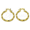 Argolla Mediana 02.170.0542.30 Oro Laminado, Diseño de Torcido, Pulido, Tono Dorado