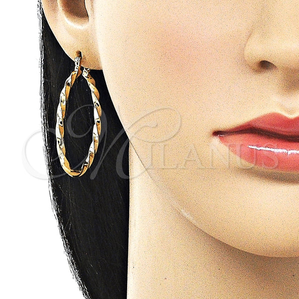 Argolla Mediana 02.170.0542.40 Oro Laminado, Diseño de Torcido, Pulido, Tono Dorado