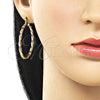 Argolla Mediana 02.170.0542.40 Oro Laminado, Diseño de Torcido, Pulido, Tono Dorado