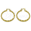 Argolla Mediana 02.170.0542.40 Oro Laminado, Diseño de Torcido, Pulido, Tono Dorado
