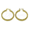 Argolla Mediana 02.170.0545.40 Oro Laminado, Diseño de Torcido, Diamantado, Tono Dorado