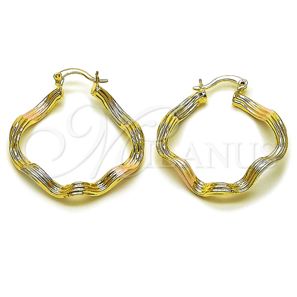 Argolla Mediana 02.170.0548.35 Oro Laminado, Diseño de Hueco, Pulido, Tres Tonos