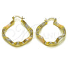 Argolla Mediana 02.170.0548.35 Oro Laminado, Diseño de Hueco, Pulido, Tres Tonos