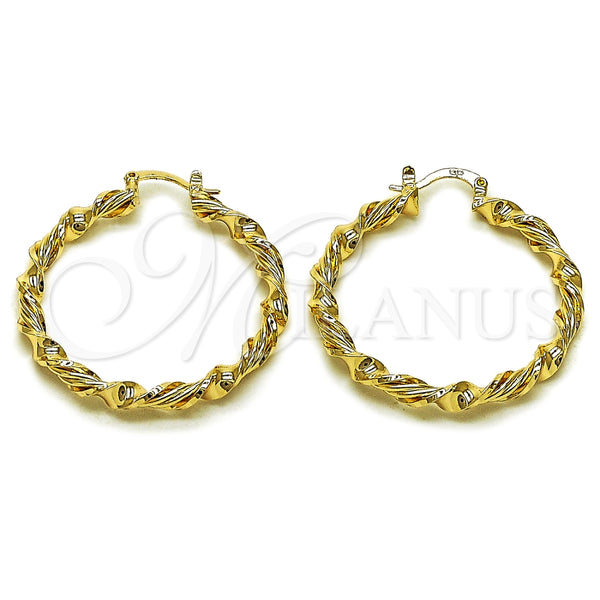 Argolla Mediana 02.170.0556.40 Oro Laminado, Diseño de Torcido, Pulido, Tono Dorado