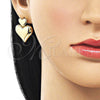 Arete Dormilona 02.170.0560 Oro Laminado, Diseño de Corazón, Pulido, Tono Dorado