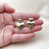Arete Dormilona 02.170.0560 Oro Laminado, Diseño de Corazón, Pulido, Tono Dorado