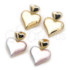 Arete Dormilona 02.170.0560 Oro Laminado, Diseño de Corazón, Pulido, Tono Dorado