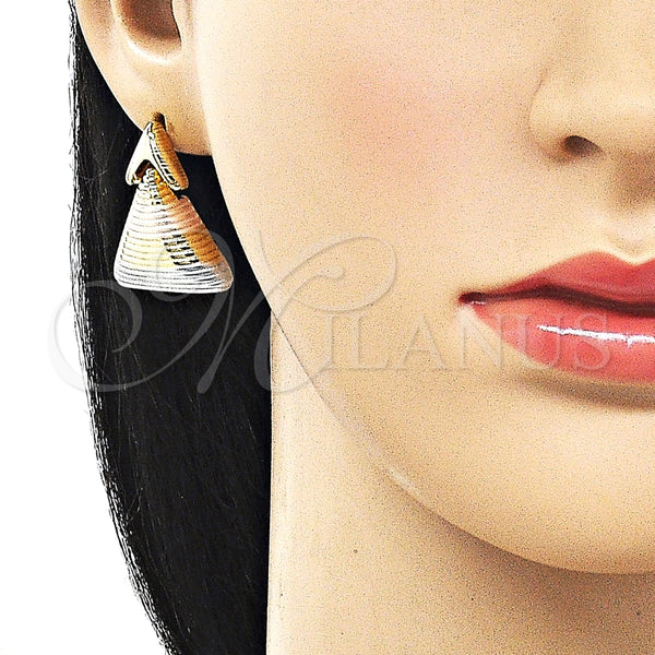 Arete Dormilona 02.170.0561.1 Oro Laminado, Pulido, Tres Tonos