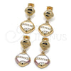 Arete Dormilona 02.170.0565.1 Oro Laminado, Pulido, Tres Tonos