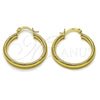 Argolla Mediana 02.213.0258.30 Oro Laminado, Diseño de Hueco, Diamantado, Tono Dorado