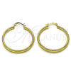 Argolla Mediana 02.213.0258.40 Oro Laminado, Diseño de Hueco, Diamantado, Tono Dorado