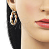 Argolla Mediana 02.170.0021.1.30 Oro Laminado, Diseño de Torcido y Hueco, Diamantado, Tres Tonos