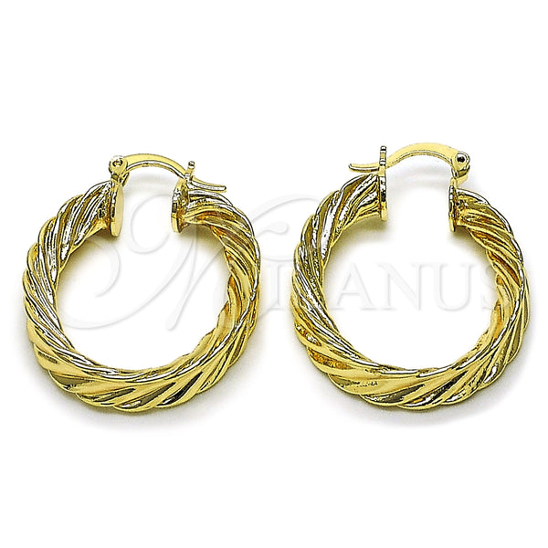 Argolla Mediana 02.170.0569.30 Oro Laminado, Diseño de Hueco, Pulido, Tono Dorado