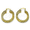 Argolla Mediana 02.170.0569.30 Oro Laminado, Diseño de Hueco, Pulido, Tono Dorado