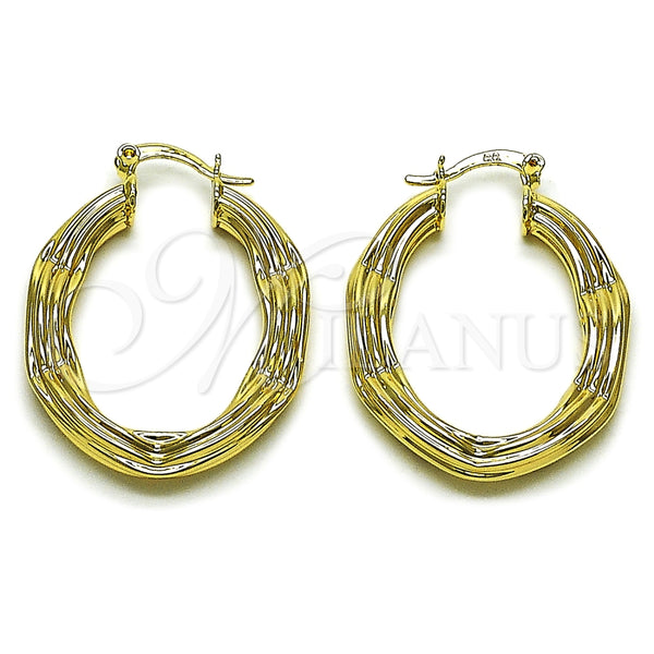 Argolla Mediana 02.170.0570.30 Oro Laminado, Diseño de Hueco, Pulido, Tono Dorado