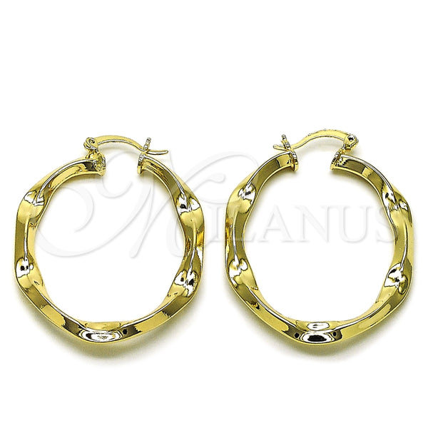 Argolla Mediana 02.170.0571.35 Oro Laminado, Diseño de Hueco, Pulido, Tono Dorado
