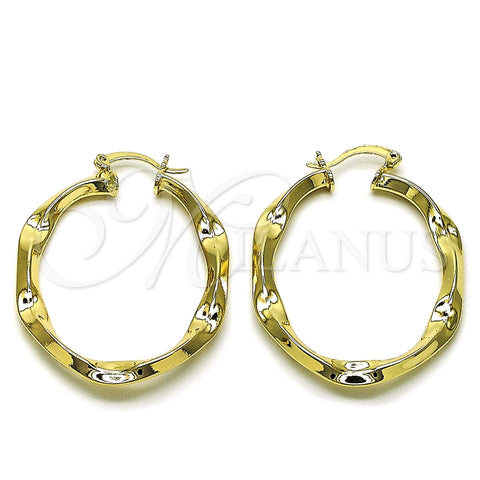Argolla Mediana 02.170.0571.35 Oro Laminado, Diseño de Hueco, Pulido, Tono Dorado