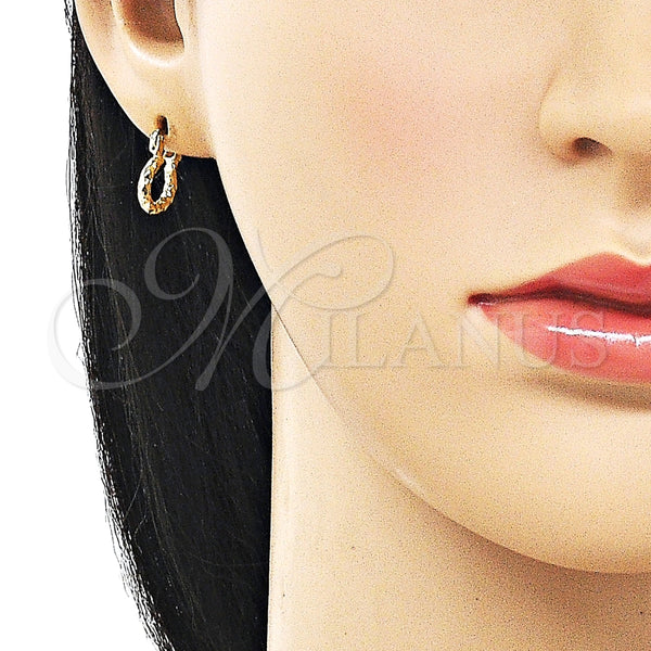 Argolla Pequeña 02.170.0296.1.10 Oro Laminado, Diamantado, Tono Dorado