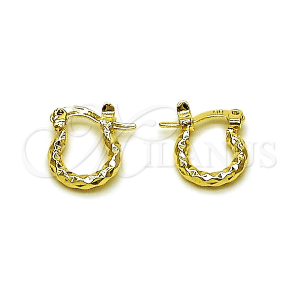Argolla Pequeña 02.170.0296.1.10 Oro Laminado, Diamantado, Tono Dorado