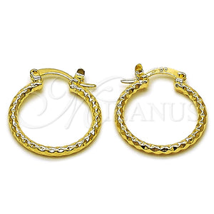 Argolla Pequeña 02.170.0296.1.20 Oro Laminado, Diamantado, Tono Dorado