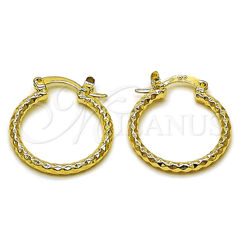 Argolla Pequeña 02.170.0296.1.20 Oro Laminado, Diamantado, Tono Dorado