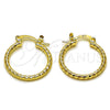 Argolla Pequeña 02.170.0296.1.20 Oro Laminado, Diamantado, Tono Dorado