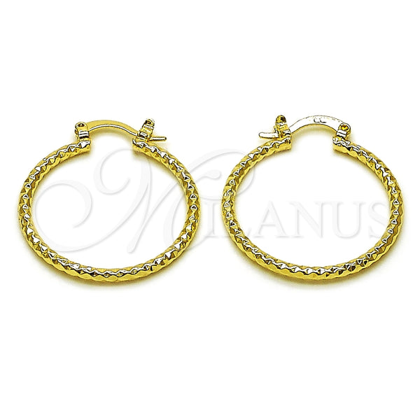 Argolla Mediana 02.170.0296.1.30 Oro Laminado, Diamantado, Tono Dorado