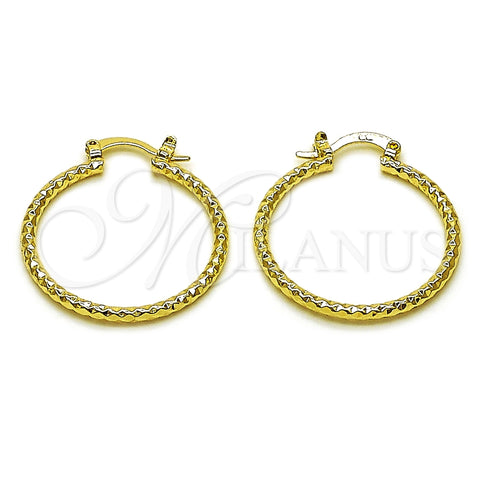 Argolla Mediana 02.170.0296.1.30 Oro Laminado, Diamantado, Tono Dorado