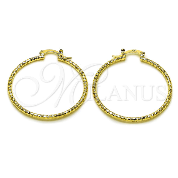 Argolla Mediana 02.170.0296.1.40 Oro Laminado, Diamantado, Tono Dorado