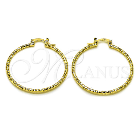 Argolla Mediana 02.170.0296.1.40 Oro Laminado, Diamantado, Tono Dorado