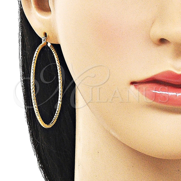 Argolla Grande 02.170.0296.1.50 Oro Laminado, Diamantado, Tono Dorado